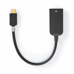 USB-C™ Adapter | USB 3.2 Gen 1 | USB-C™ Male | HDMI™ Output | 4K@60Hz | 0.20 m | Rond | Verguld | PVC | Antraciet | Window Box m