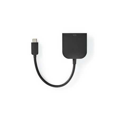 USB-C™ Adapter | USB 3.2 Gen 1 | USB-C™ Male | DVI-D 24+1-Pins Female | 1080p | 0.20 m | Rond | Vernikkeld | PVC | Zwart | Polyb