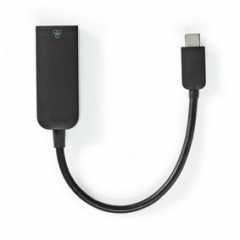 USB-netwerkadapter | USB 3.2 Gen 1 | 1000 Mbps | USB-C™ Male | RJ45 Female | 0.20 m | Rond | Vernikkeld | Vertind-Koper | Zwart 