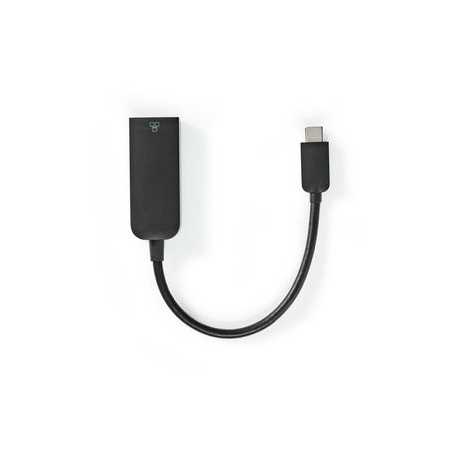 USB-netwerkadapter | USB 3.2 Gen 1 | 1000 Mbps | USB-C™ Male | RJ45 Female | 0.20 m | Rond | Vernikkeld | Vertind-Koper | Zwart 