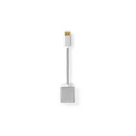 DisplayPort-Kabel | DisplayPort Male | DVI-D 24+1-Pins Female | 1080p | Verguld | 0.20 m | Rond | Gevlochten | Zilver | Cover Wi