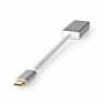 USB-C™ Adapter | USB 3.2 Gen 1 | USB-C™ Male | Mini DisplayPort Female | 0.20 m | Rond | Verguld | Gevlochten / Nylon | Zilver |