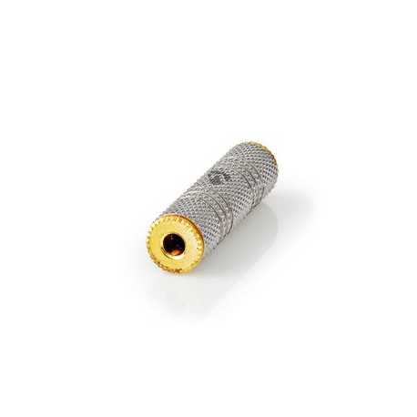 Stereo-Audioadapter | 3,5 mm Female | 3,5 mm Female | Verguld | Recht | Aluminium | Goud / Metaal | 1 Stuks | Cover Window Box