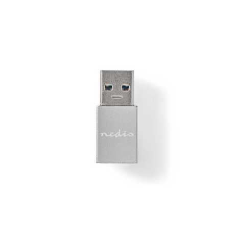 USB-A Adapter | USB 3.2 Gen 1 | USB-A Male | USB-C™ Female | 5 Gbps | Rond | Vernikkeld | Zwart | Doos