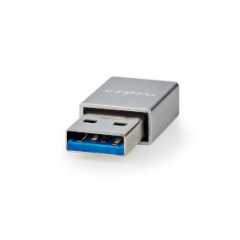 USB-A Adapter | USB 3.2 Gen 1 | USB-A Male | USB-C™ Female | 5 Gbps | Rond | Vernikkeld | Zilver | Cover Box