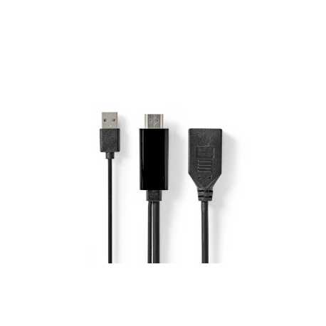 HDMI™-Adapter | HDMI™ Connector | DisplayPort Male | Vernikkeld | Recht | PVC | Zwart | 1 Stuks | Envelop