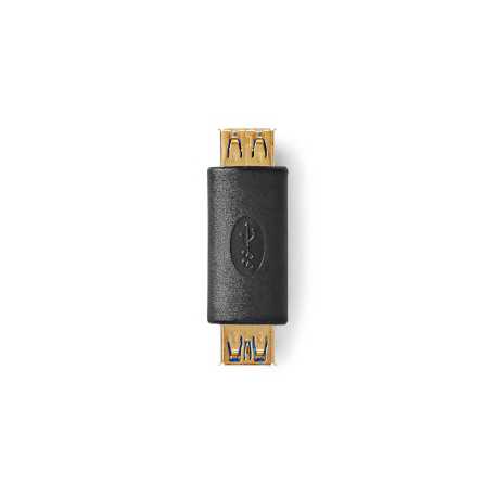 USB-A Adapter | USB 3.2 Gen 1 | USB-A Female | USB-A Female | 5 Gbps | Rond | Verguld | Antraciet | Doos