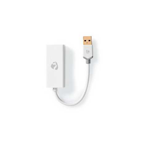 USB-netwerkadapter | USB 3.2 Gen 1 | 1 Gbps | USB-A Male | RJ45 Female | 0.20 m | Rond | Verguld | Koper | Wit | Doos