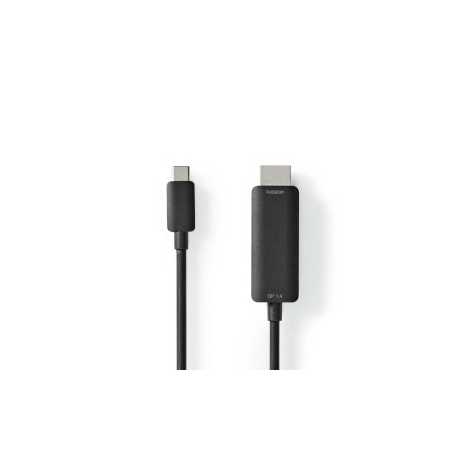 USB-C™ Adapter | USB 3.2 Gen 1 | USB-C™ Male | HDMI™ Connector | 4K@60Hz | 2.00 m | Rond | Vernikkeld | PVC | Zwart | Doos