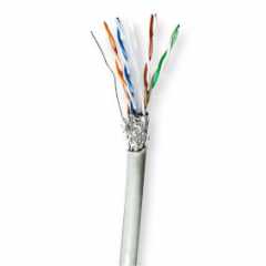 Netwerk Kabel Rol | CAT6 | Stranded | S/FTP | CCA | 100.0 m | Binnenshuis | Rond | PVC | Grijs | Gift Box