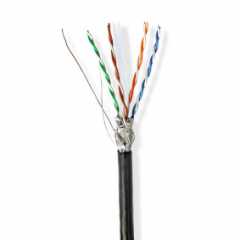 Netwerk Kabel Rol | CAT6 | Solid | S/FTP | CCA | 100.0 m | Buitenshuis | Rond | PE | Zwart | Gift Box