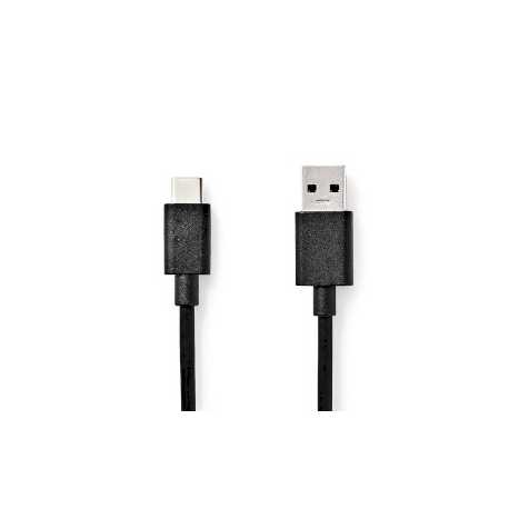 USB-Kabel | USB 3.2 Gen 1 | USB-A Male | USB-C™ Male | 60 W | 5 Gbps | Vernikkeld | 1.00 m | Rond | PVC | Zwart | Doos