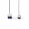 USB-Kabel | USB 3.2 Gen 1 | USB-A Male | USB-C™ Male | 60 W | 5 Gbps | Vernikkeld | 1.00 m | Rond | PVC | Wit | Doos