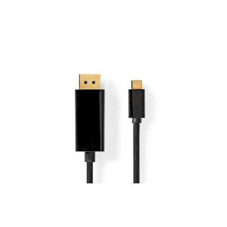 USB-C™ Adapter | USB 3.2 Gen 1 | USB-C™ Male | DisplayPort Male | 4K@60Hz | 2.00 m | Rond | Verguld | PVC | Zwart | Doos