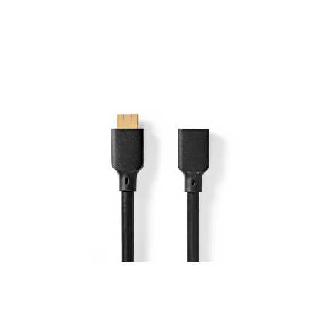 Ultra High Speed ​​HDMI™-Kabel | HDMI™ Connector | HDMI™ Female | 8K@60Hz | 48 Gbps | 2.00 m | Rond | 7.9 mm | Zwart | Envelop