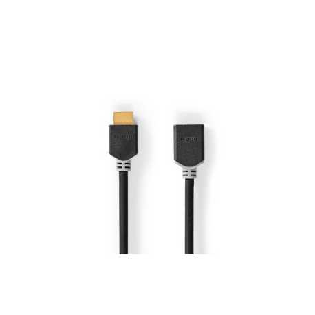 High Speed ​​HDMI™-Kabel met Ethernet | HDMI™ Connector | HDMI™ Female | 4K@60Hz | ARC | 18 Gbps | 1.00 m | Rond | PVC | Antraci