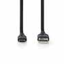 USB-Kabel | USB 2.0 | USB-A Male | USB-C™ Male | 15 W | 480 Mbps | Vernikkeld | 1.50 m | Rond | Silicone | Zwart | Doos