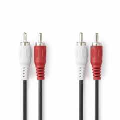 Stereo-Audiokabel | 2x RCA Male | 2x RCA Male | Vernikkeld | 10.0 m | Rond | Rood / Wit | Label