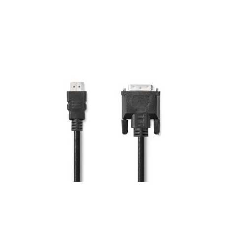 HDMI™ Kabel | HDMI™ Connector | DVI-D 24+1-Pins Male | 1080p | Vernikkeld | 2.00 m | Recht | PVC | Zwart | Label