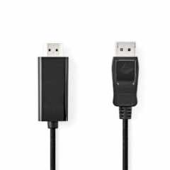 DisplayPort-Kabel | DisplayPort Male | HDMI™ Connector | 1080p | Vernikkeld | 1.00 m | Rond | PVC | Zwart | Label