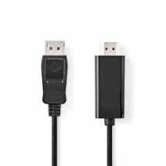 DisplayPort-Kabel | DisplayPort Male | HDMI™ Connector | 1080p | Vernikkeld | 3.00 m | Rond | PVC | Zwart | Label