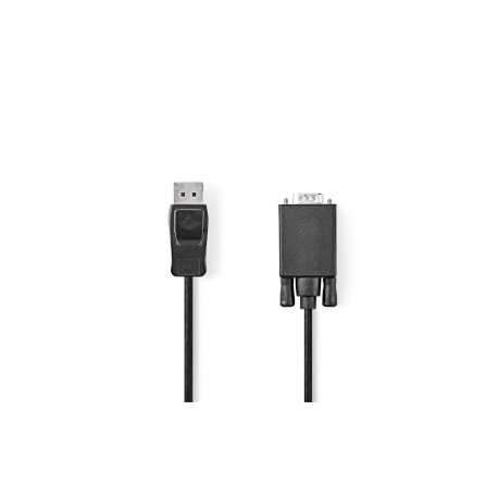 VGA-Kabel | DisplayPort Male | VGA Male | Vernikkeld | Maximale resolutie: 1080p | 1.00 m | Rond | PVC | Zwart | Label