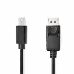 Mini DisplayPort-Kabel | DisplayPort 1.2 | Mini-DisplayPort Male | DisplayPort Male | 21.6 Gbps | Vernikkeld | 1.00 m | Rond | P
