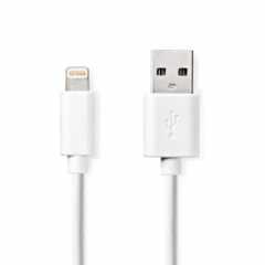 Lightning Kabel | USB 2.0 | Apple Lightning 8-Pins | USB-A Male | 480 Mbps | Vernikkeld | 2.00 m | Rond | PVC | Wit | Label