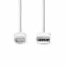 Lightning Kabel | USB 2.0 | Apple Lightning 8-Pins | USB-A Male | 480 Mbps | Vernikkeld | 2.00 m | Rond | PVC | Wit | Label