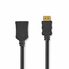 High Speed ​​HDMI™-Kabel met Ethernet | HDMI™ Connector | HDMI™ Female | 4K@30Hz | 10.2 Gbps | 5.00 m | Rond | PVC | Zwart | Lab