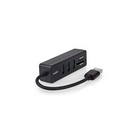 USB-Hub | USB-A Male | 3x USB A Female | 5-Poorts poort(en) | USB 3.2 Gen 1 | USB Gevoed | 5 Gbps | SD & MicroSD