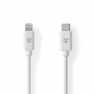 Lightning Kabel | USB 2.0 | Apple Lightning 8-Pins | USB-C™ Male | 480 Mbps | Vernikkeld | 2.00 m | Rond | PVC | Wit | Label