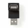 USB-A Adapter | USB 2.0 | USB-A Male | USB-A Female | 480 Mbps | Rond | Vernikkeld | PVC | Zwart | Doos