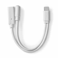 USB-C™ Adapter | USB 2.0 | USB-C™ Male | USB-C™ Female / 3,5 mm Female | 0.10 m | Rond | Vernikkeld | PVC | Wit | Doos