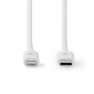 Lightning Kabel | USB 2.0 | Apple Lightning 8-Pins | USB-C™ Male | 480 Mbps | Vernikkeld | 1.00 m | Rond | PVC | Wit | Label