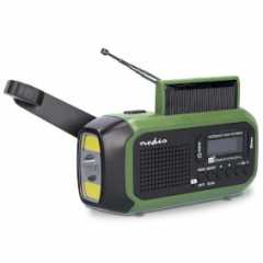 Noodradio | Draagbaar Model | DAB+ / FM | Batterij Gevoed / Handslinger / Solar Powered / USB Gevoed | Wekker | Groen / Zwart