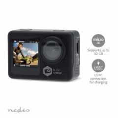 Action Cam | Dubbel scherm | 1080p@30fps | 12 MPixel | Waterbestendig tot: 30.0 m | 70 min | Wi-Fi | App beschikbaar voor: Andro