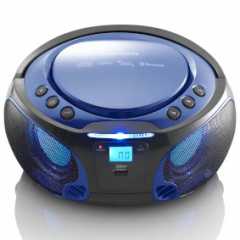 SCD-550BU Draagbare FM-radio CD/MP3/USB/Bluetooth-speler® met LED-verlichting Blauw