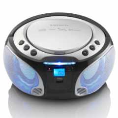 SCD-550SI Draagbare FM-radio CD/MP3/USB/Bluetooth-speler® met LED-verlichting Zilver
