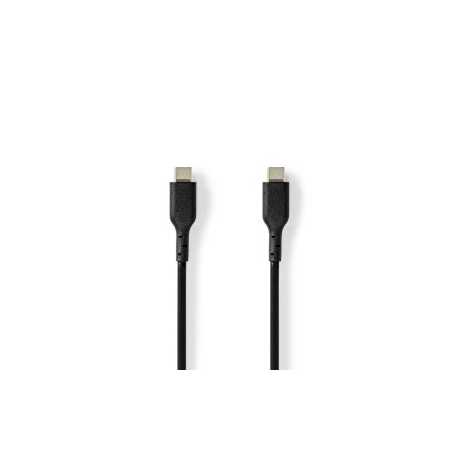USB-Kabel | USB 2.0 | USB-C™ Male | USB-C™ Male | 240 W | 480 Mbps | Vernikkeld | 2.00 m | Rond | PVC | Zwart | Label