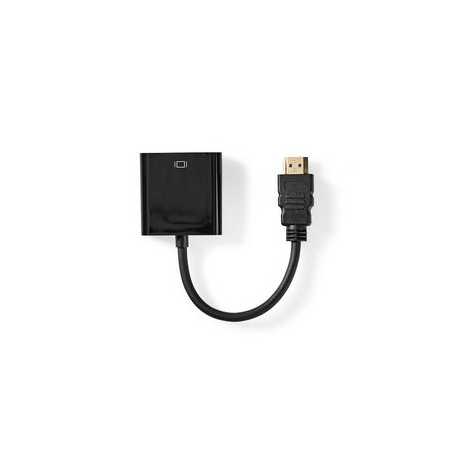 HDMI™ Kabel | HDMI™ Connector | VGA Female 15p | 1080p | Vernikkeld | 0.20 m | Recht | PVC | Zwart | Label