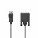 DisplayPort-Kabel | DisplayPort Male | DVI-D 24+1-Pins Male | 1080p | Vernikkeld | 1.00 m | Rond | PVC | Zwart | Label