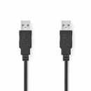 USB-Kabel | USB 2.0 | USB-A Male | USB-A Male | 480 Mbps | Vernikkeld | 1.00 m | Rond | PVC | Zwart | Label