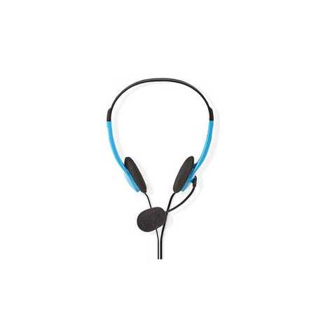 PC-Headset | On-Ear | Stereo | 2x 3.5 mm | Inklapbare Microfoon | Blauw