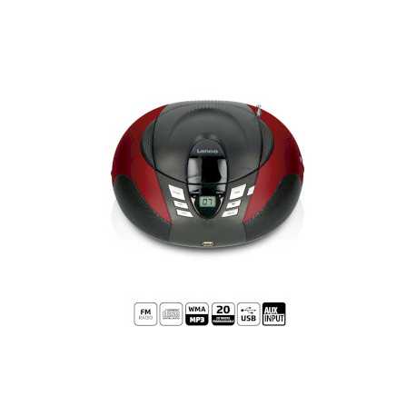 Draagbare FM-radio CD- en USB-speler Rood