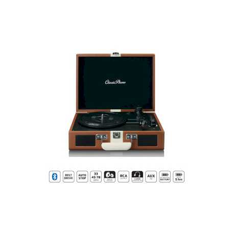 Koffer platenspeler met Bluetooth® oplaadbare batterij en luidspreker