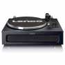 Platenspeler met 4 ingebouwde luidsprekers en bluetooth-ontvangst Zwart