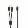Stereo-Audiokabel | 2x RCA Male | RCA Female | Verguld | 0.20 m | Rond | Antraciet | Doos