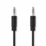 Stereo-Audiokabel | 3,5 mm Male | 3,5 mm Male | Vernikkeld | 2.00 m | Rond | Zwart | Doos