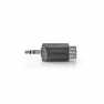 Stereo-Audioadapter | 3,5 mm Male | 2x RCA Female | Vernikkeld | Recht | ABS | Zwart | 1 Stuks | Doos